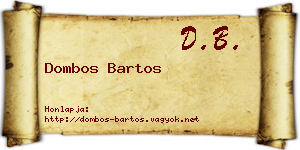 Dombos Bartos névjegykártya